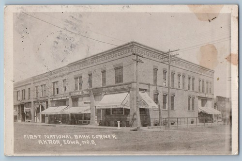 Akron postcard rppc photo - akron,