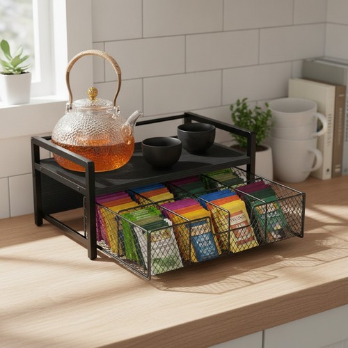 Wood tea organizer 8 - tea,
