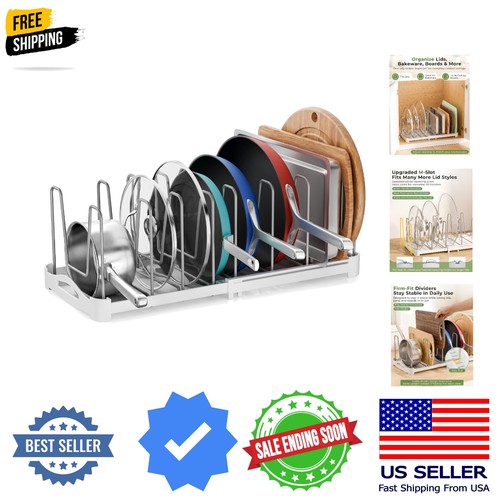 Pot lid organizer adjustable - lid, organizer,