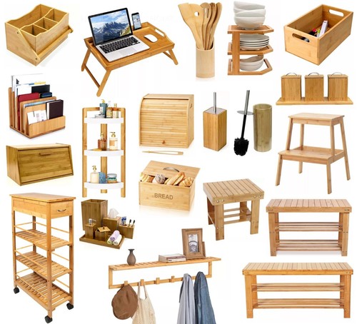 Natural bamboo kitchen storage - natural,