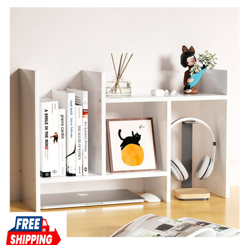 Desktop wood organizer shelf - desktop,