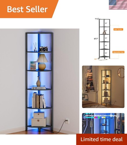 Tier corner shelf with led - corner,